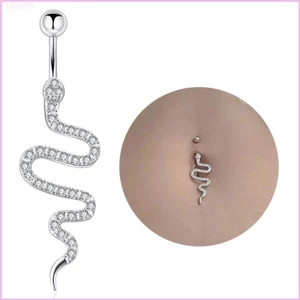 Cinna Rắn Bụng Nhẫn Zircon Rốn Vòng Dây Xích Bụng Nút Nhẫn Cơ Thể Xuyên Trang Sức