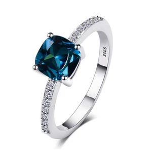 Nhẫn Sapphire Bạc S925 Trang Sức Thời Trang Đơn Giản Quà Tặng Nữ 5
