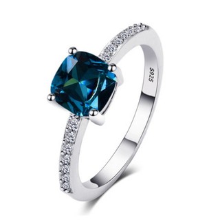 Nhẫn Sapphire Bạc S925 Trang Sức Thời Trang Đơn Giản Quà Tặng Nữ 5