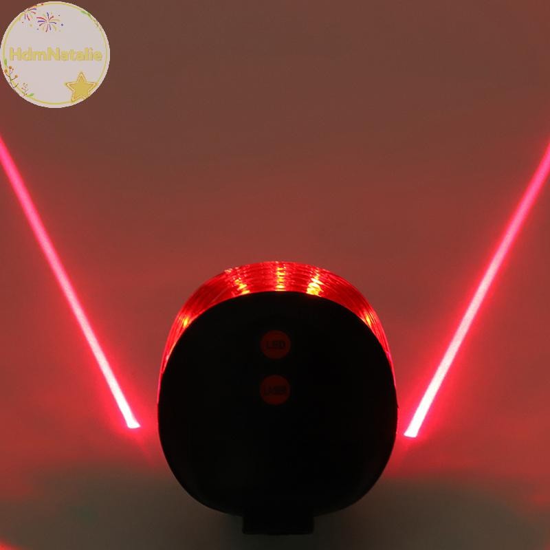 HdmNatalie Laser Đuôi Ánh Sáng 5LED Dòng Song Song Laser Đuôi Đèn Xe Đạp Leo Núi Đèn Cảnh Báo VN