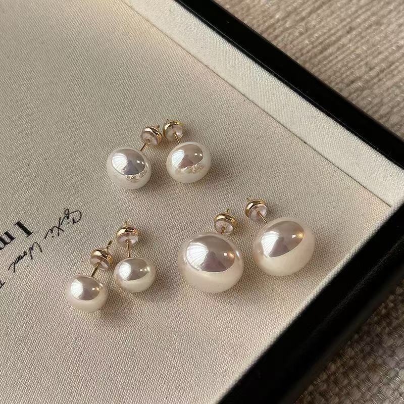 【 Yunyuan 】 4 Kích Cỡ Bông Tai Bun Hấp Cổ Điển Pháp Cao Cấp Cho Nữ, Bông Tai Tròn Phẳng Thiết Kế Ngọt Ngào
