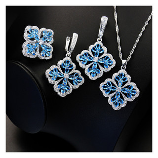 Châu Âu Mỹ ins Phong Cách Mới Cỏ Ba Lá Zircon Bộ Trang Sức Nữ