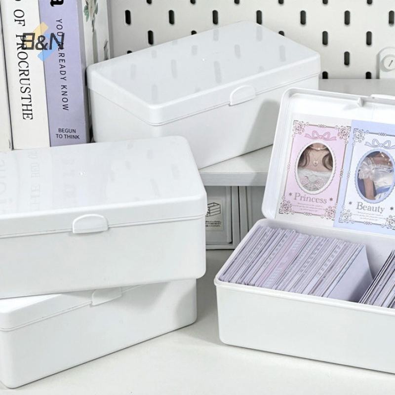 B & N Mới Trong Suốt Nhựa Hộp Bảo Quản Photocards Hộp Bảo Quản Thẻ Nhỏ Để Bàn Tổ Chức Hộp Phân Loại Văn Phòng Phẩm.