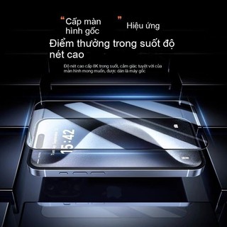 Kính cường lực iPhone hộp dán kéo tự căn chỉnh không bụi không bọt khí 9H cho iPhone 17 Air 16 15 14 13 12 11 Pro Max
