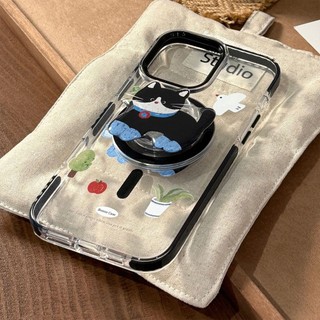 [Sheren] Ốp Điện Thoại Chân Đế Mèo Từ Tính Thích Hợp Cho i17 16 15 14 13 12 11 pro max Vỏ Bảo Vệ Chống Sốc
