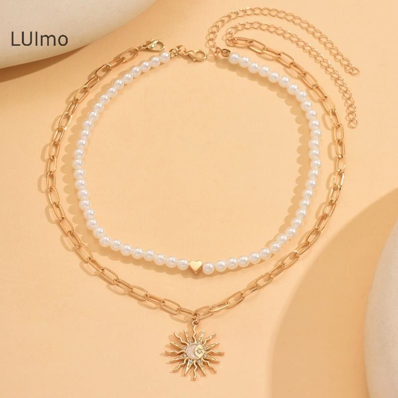 LUImo Bohemian Dây Xích Xương Đòn Vòng Cổ Thời Trang Hạt Gạo Lớp Vòng Cổ Mùa Hè Gợi Cảm Đi Biển Món Quà Trang Sức SBS