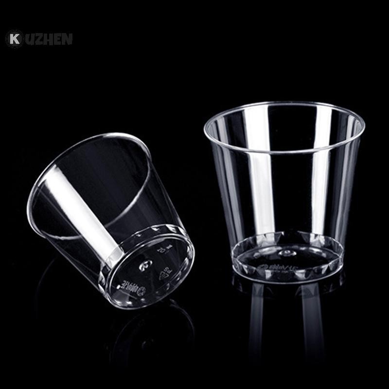 KUZHEN 50 Chiếc Mini Trong Suốt Nhựa Dùng Một Lần Đảng Bắn Kính Thạch Cốc Tumblers Sinh Nhật Phụ Kiện Nhà Bếp Gobelet Plastique HOT