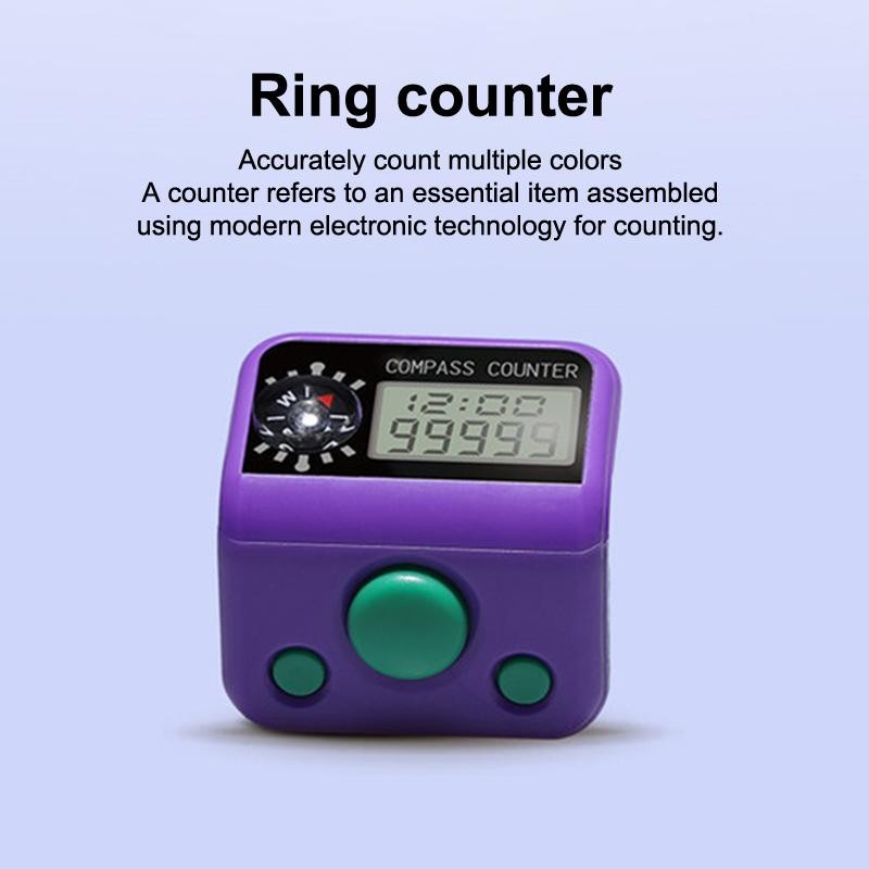 Máy đếm ngón tay điện tử TMOY có la bàn Có thể đặt lại 5 chữ số LCD Điện tử Màn hình kỹ thuật số Ngón tay Tally Counter Count TCS