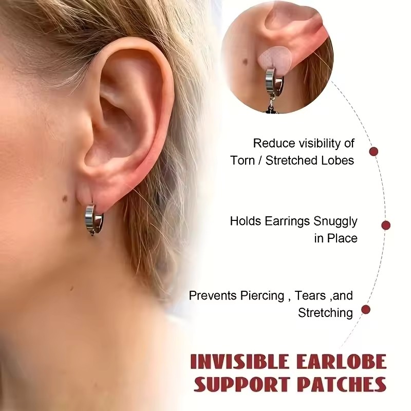 100 / 200 Chiếc Vô Hình Tai Lobe Hỗ Trợ Băng Di Động Bông Tai Ổn Định Chống Thấm Nước Chống Đâm