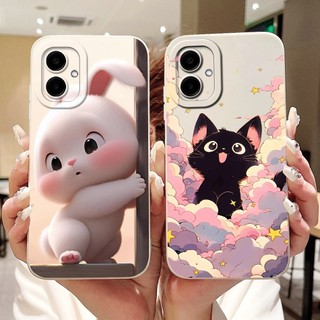 Dành Cho Samsung Galaxy A06 Mới Thỏ Mèo Hoạt Hình Vỏ SamsungA06 4G 5G Bảo Vệ Ống Kính Silicon Mềm Vỏ Điện Thoại