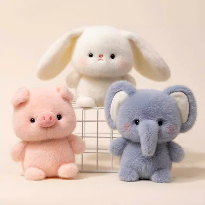 Gấu bông mini các loại động vật heo, gà, cún, chim cánh cụt, voi, cáo, chồn, gấu trúc, thỏ, cừu...