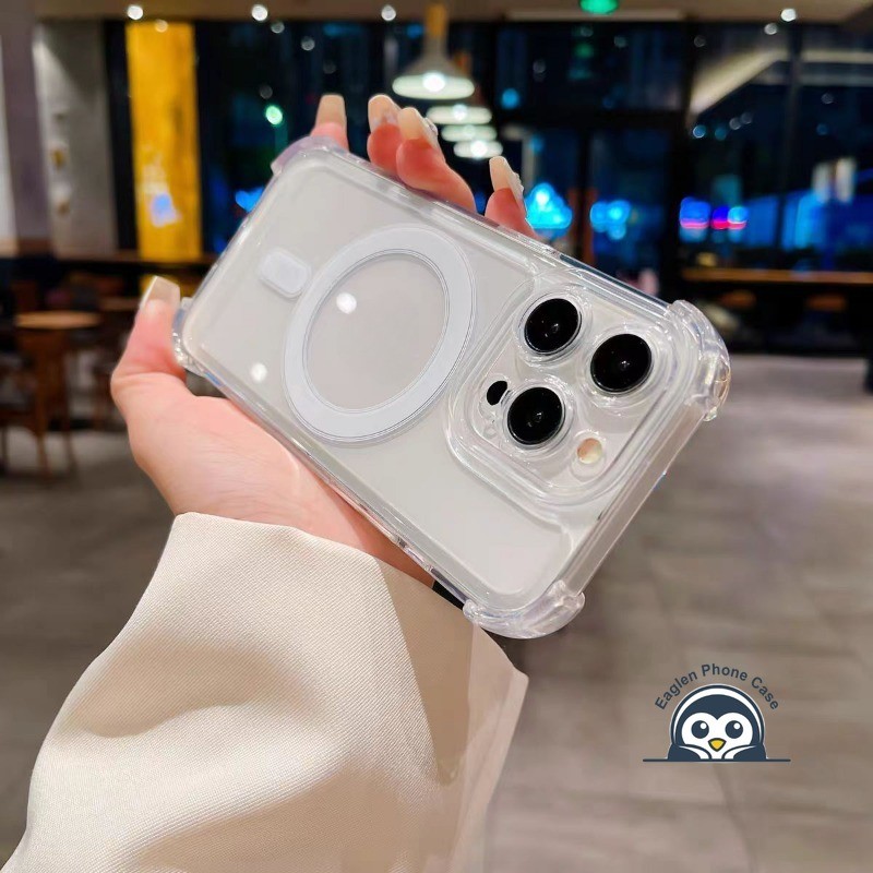 Ốp Điện Thoại Từ Tính Trong Suốt Cho OPPO Reno 15 15C 15F 14F 14 ProMax Mini Find X9 X9S X8S X8 Pro Ultra Plus 5G 4G Vỏ Mềm Trong Suốt Chống Rơi Bốn Mặt