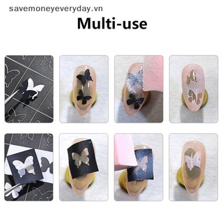 [savemoneyeveryday] Hallow Star Heart Nail Forms Fringe Tip Guides Sticker DIY Nail Art Tips Sticker Stencil Strips Dụng cụ làm móng tay Salon [vn]