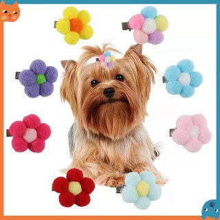 5 Cái / gói Mini Thú Cưng Tóc Phong Cách Hoa Giáng Sinh Maltese Thú Cưng Trang Trí Kẹp Tóc