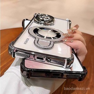 Ốp có giá đỡ nam châm sang trọng Ốp bảo vệ ống kính máy ảnh Honor 200 200 Pro Chống Sốc Tương thích với vỏ điện thoại sạc không dây