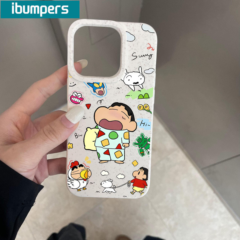 ibumpers Ốp Lưng iPhone Dễ Thương Hài Hước Shin Chan Họa Tiết Ốp Điện Thoại Dày Dặn Silicon Mềm Chống Sốc Chống Bẩn Cho Iphone 16 15 14 12 13 11 Pro Max IP 7 8 Plus X XS XR
