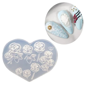 BTF 3D Silicone Móng Tay Khắc Khuôn Thiết Kế Dập Gel Stencils DIY Làm Móng Tay Một Phần