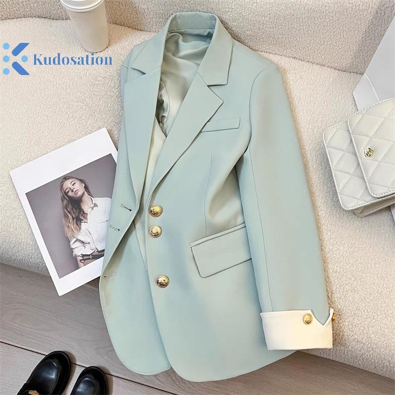 Kudosation Phù Hợp Với Áo Khoác Công Sở Nữ Thanh Lịch Chắp Vá Một ngực Nữ Blazer Đẹp