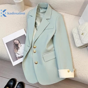 Kudosation Phù Hợp Với Áo Khoác Công Sở Nữ Thanh Lịch Chắp Vá Một ngực Nữ Blazer Đẹp