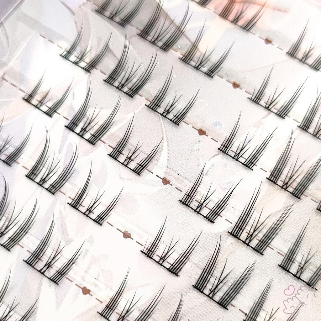 IOIIK 8 hàng-- Dây đen Lông mi giả Phân đoạn Wispy Lash Extension
