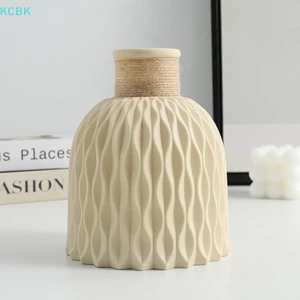 1 Bình hoa bằng nhựa gợn sóng nước Sắp xếp chậu hoa phong cách Bắc Âu hiện đại Trang trí phòng khách tại nhà Trang trí máy tính để bàn [BK]