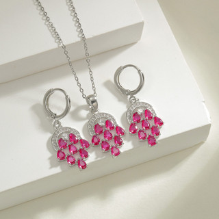 Châu Âu Mỹ ins Phong Cách Mới Ruby Nhiều Màu Sắc Kho Báu Bông Tai Nữ