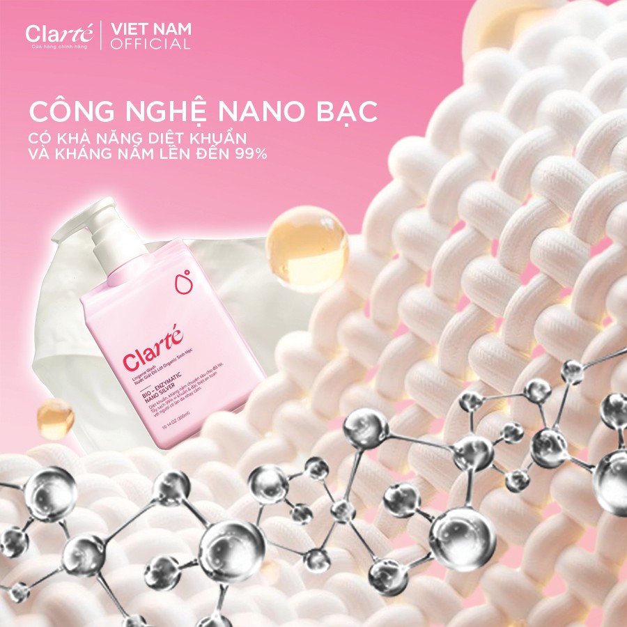 Nước Giặt Đồ Lót Clarté Lingerie Wash 300ml Giúp Khử Mùi, Kháng Khuẩn, An Toàn Cho Da Nhạy Cảm