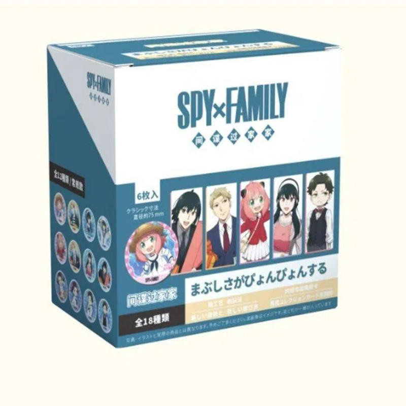 Bộ huy hiệu Spy x Family Blind Box - Thẻ Pin & nhân vật 75MM | 6 gói mỗi hộp | 18 mẫu | Quà tặng quạt Anime