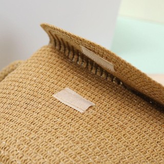 Túi Rơm TOSE, Túi Xách Ống Hút Mini Handmade, Ví Đựng Tiền Xu Hình Vỏ Túi Đi Biển Mùa Hè Trẻ Em