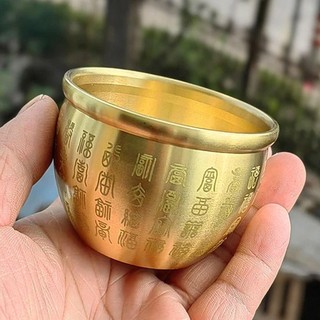 ALMA1 1 Cái Đồng Thau Nguyên Chất Cornucopia, 4.5-7cm Thu Hút Sự Giàu Có Xi Lanh Gạo Baifu, Nhỏ Bề Mặt Tốt Lành Đánh Bóng Bình Cốc Học Trang Trí Quà Tặng