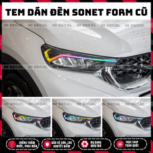 Tem dán đèn Sonet 2020 - 2023 form cũ, Tem trang trí xe chống nước, bền màu, chịu nhiệt tốt