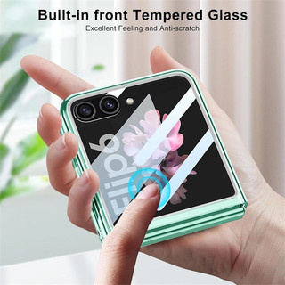 Dành Cho Samsung Z Flip 6 Flip 5 Ốp Lưng Trong Suốt Có Bảo Vệ Màn Hình Cửa Sổ Lớn Siêu Mỏng PC Trong Suốt Bao Da Cho Samsung Galaxy Z Flip 5 6