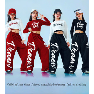 3-14 Tuổi Đồ đồ nhảy hiện đại đồ nhảy cho bé gái  Hip-Hop Tay Ngắn Phù Hợp Với Hip-Hop Trang Phục Khiêu Vũ Bé Gái  Jazz Dance Rời Phù Hợp Với