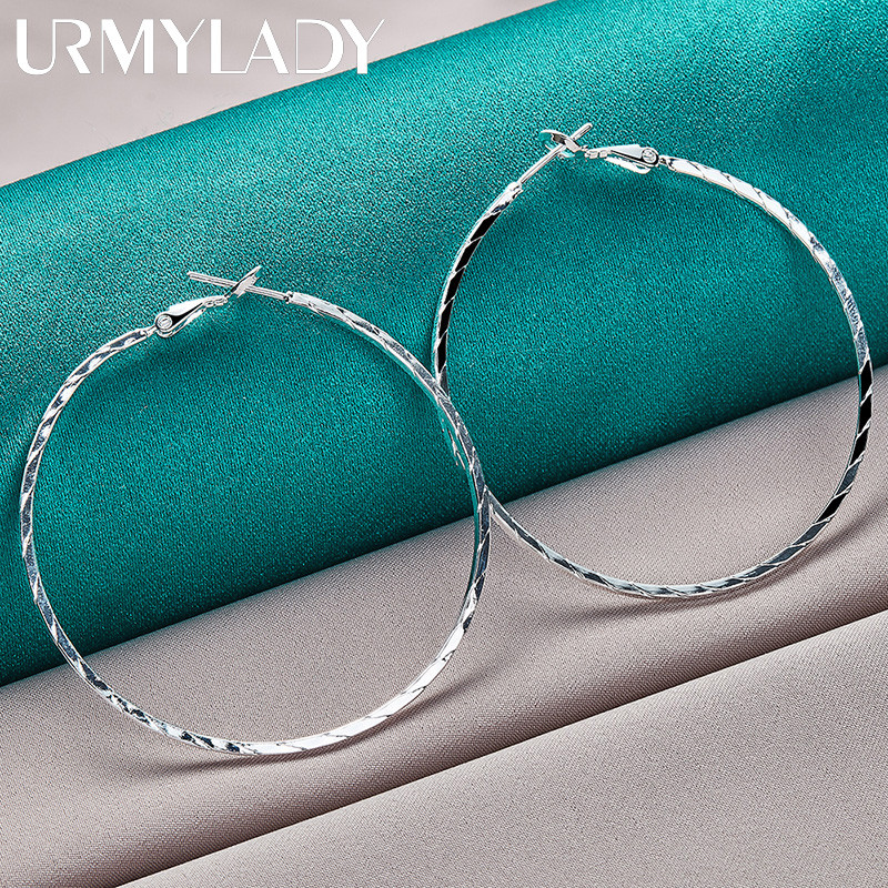URMYLADY Bạc 925 Bông Tai Họa Tiết Da Rắn Cho Nữ Tiệc Cưới Thời Trang Trang Trang Sức Mỹ