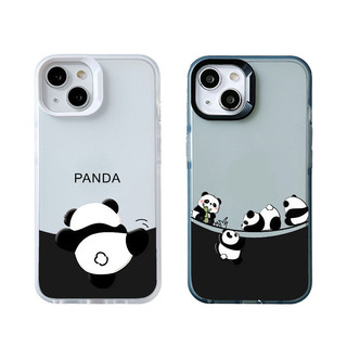 ibumpers Ốp Điện Thoại iPhone Dễ Thương Họa Tiết Gấu Trúc Sống Động Ốp Lưng Trong Suốt Nhám Mờ Chống Bẩn Chống Sốc Cho IPhone 16 15 14 12 13 11 Pro Max IP 7 8 Plus X XS XR