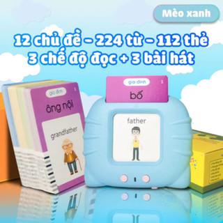Máy Đọc Thẻ Anh-Việt 3 Chế Độ Đọc: Anh-Việt Kèm Phát Nhạc (112 thẻ 224 từ vựng)