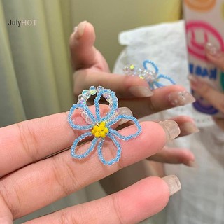 JULYHOT Nhiều Màu Sắc Đính Hạt Hoa Nhẫn Nữ Bé Gái Thời Trang Hàn Quốc Ngọt Ngào Hoa Lớn Nhẫn Ngón Tay Trang Sức Thẩm Mỹ Y2K Phụ Kiện Massivedeals