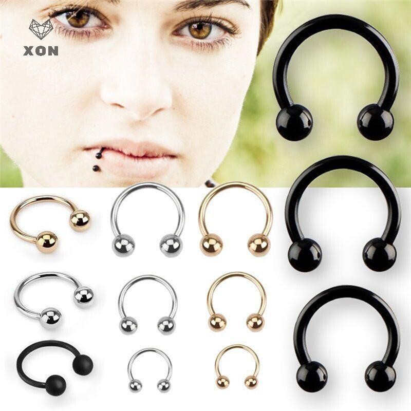 XON Bộ 10 Khuyên Xỏ Mũi Và Mũi Bằng Thép Không Gỉ Cá Tính