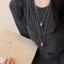 YT4 Dây Xích Xương Rắn Vòng Cổ Trang Sức Phụ Kiện Hình Giọt Nước Mặt Dây Chuyền Tối Giản Dạo Phố