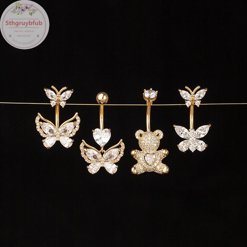 STHB Gấu Dễ Thương Bụng Nút Nhẫn Nữ Cô Gái Tinh Tế Gợi Cảm Rốn Xuyên Vòng Cơ Thể Xuyên Trang Sức Quà Tặng VN