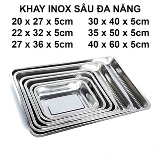 Khay Đựng Đồ Nghề INOX Loại Dày - Khay inox đựng thức ăn, topping