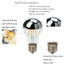 OIMG Vintage Edison Retro LED Dây Tóc Bóng Đèn E27 A60 Nửa Chrome 220V 4W Đèn LED Ấm 3000K Ánh Sáng Trắng 6000K Ánh Sáng Trung Tính 4000K