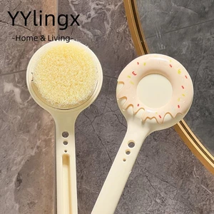 Bàn chải tắm bánh rán YYLINGX, Bàn chải lưng cơ thể có tay cầm dài Bàn chải tắm chà lưng, Bàn chải Massage lông mềm Máy chà bụi Hiện vật