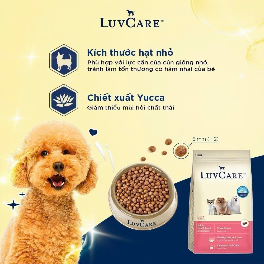 thức ăn LUV CARE 2kg Thức Ăn Cao Cấp Dành Cho Chó Giống Nhỏ, Chó Trưởng Thành hàng nhập thái lan 6