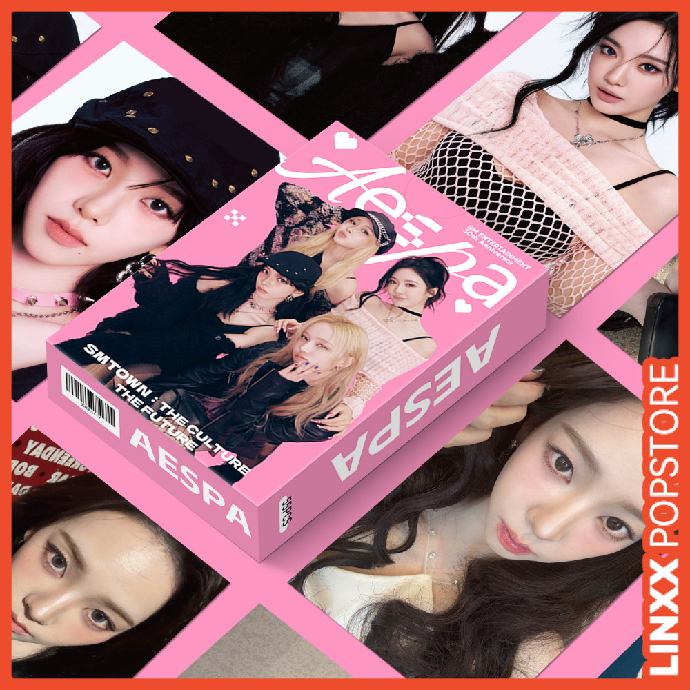 LINXX 55 Chiếc Aespa Group Lomo Cards K-pop Girl Group Holographic Selfie Photo Collectible Fan Merchandise 3 inch Mini Thẻ Laser Bộ Quà Tặng