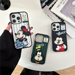 Ốp lưng từ tính hình Mickey Minnie Goofy hoạt hình dễ thương cho iPhone 16 15 14 12 11 13 Pro Max 16plus 16E