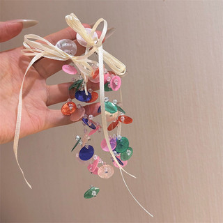 1 Đôi Nhiều Màu Sắc Pháp Vintage Vỏ Giả Pha Lê Ruy Băng Bông Tai Ren Bướm Nút Bông Tai Bông Tai Bông Tai