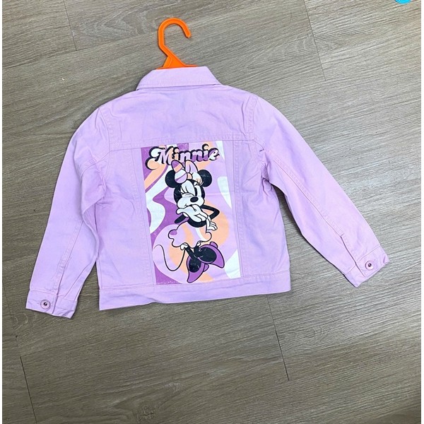 Áo Khoác Bé Gái Bò/Jeans Dney minnie hồng Dư Xịn