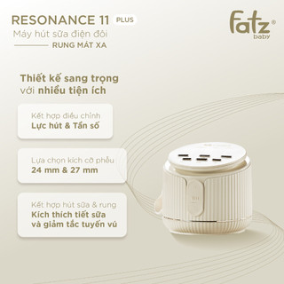 Máy hút sữa điện đôi Cao cấp Fatz Baby Resonance 11 Plus có rung mát xa FB1230BT