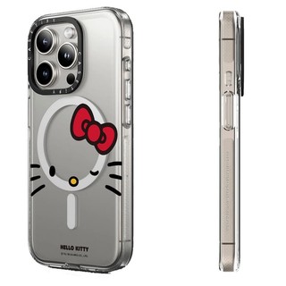 Casetify X Hello Kitty Face Clear Case Hút Từ Tính Trong Suốt Cứng Acrylic Mặt Sau TPU Edge Case Vỏ Điện Thoại Ốp Lưng Tác Động Cho Apple IPhone 13 14 15 16 Pro Max